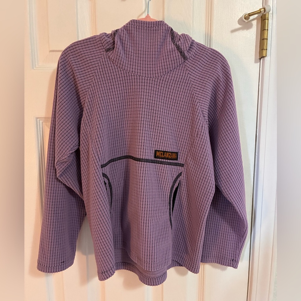 Melanzana lavender micro grid fleece